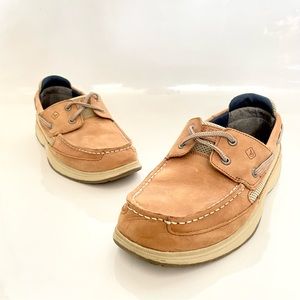 Sperry Lanyard Leather Shoe, Boys Size 7 Youth